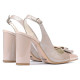 Women sandals 1267 patent ivory combined