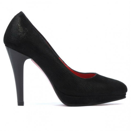Women stylish, elegant shoes 1233 black satinat