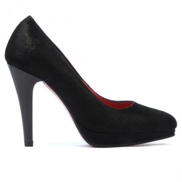 Women stylish, elegant shoes 1233 black satinat