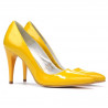 Women stylish, elegant shoes 1246 patent yellow