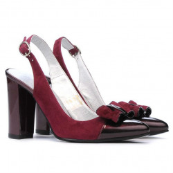 Women sandals 1267 bordo antilopa+patent bordo