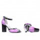 Women sandals 1266 patent purple+black