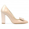 Women stylish, elegant shoes 1262 patent ivory