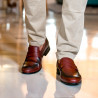 Men stylish, elegant, casual shoes 875 a cognac