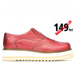 Women casual shoes 683-1 red pearl 