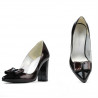 Pantofi eleganti dama 1262 lac bordo satinat+lac negru