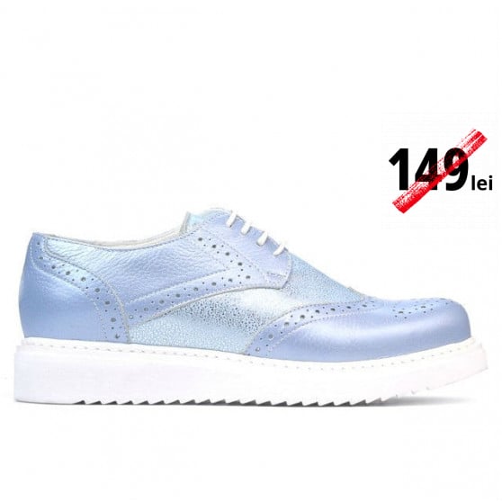 Pantofi casual dama 663-2 bleu sidef combinat