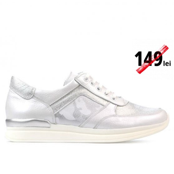 Pantofi sport dama 694 alb sidef combinat