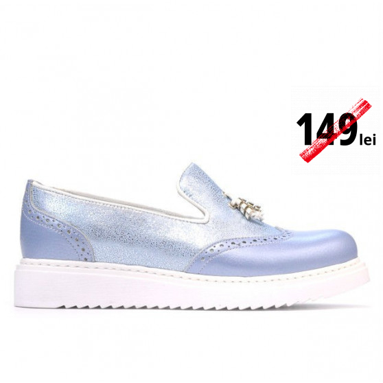 Pantofi casual dama 659-1 bleu sidef combinat