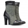 Women boots 1146 black+gray pearl