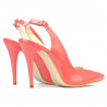 Women sandals 1235 patent red coral