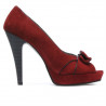 Women sandals 1099 burgundy antilopa+black