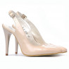 Women sandals 1235 patent ivory