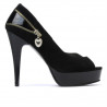 Women sandals 1202 black antilopa+patent black