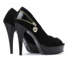 Women sandals 1202 black antilopa+patent black