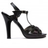 Women sandals 1098 patent black+purple
