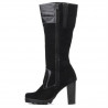 Women knee boots 1140 black antilopa combined