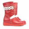 Small children knee boots 23c red+white