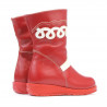 Small children knee boots 23c red+white