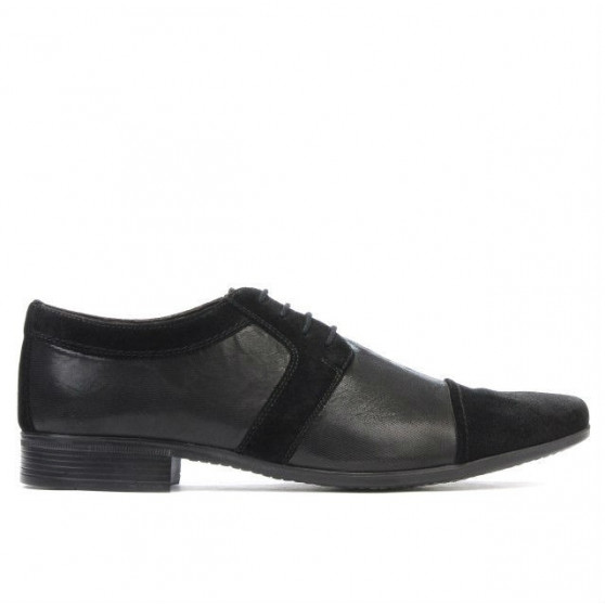 Pantofi eleganti barbati 742 negru combinat