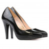 Women stylish, elegant shoes 1233 patent black satinat