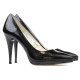 Women stylish, elegant shoes 1244 patent black satinat