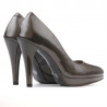 Women stylish, elegant shoes 1233 patent brown pearl