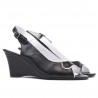 Women sandals 596 black+white