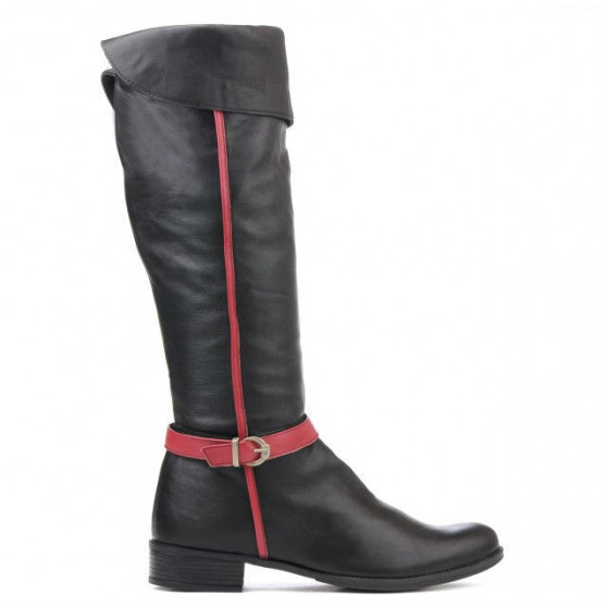 Women knee boots 3263 black+bordo