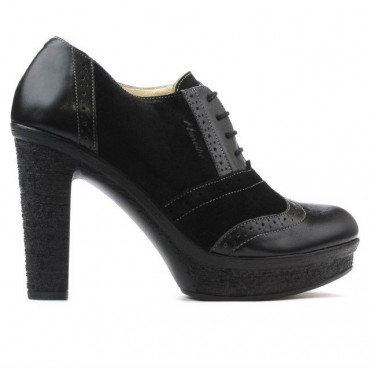 Pantofi casual dama 637 negru combinat
