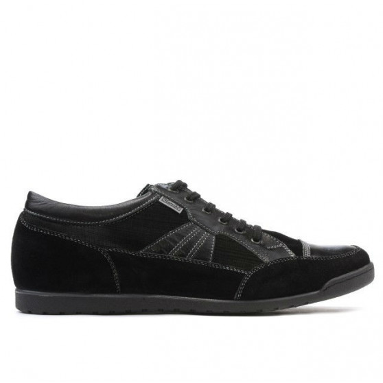 Men sport shoes 716 black velour+patent black