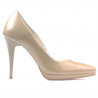 Women stylish, elegant shoes 1244 patent beige