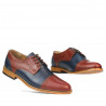 Men stylish, elegant shoes 880 brown+indigo