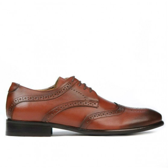 Men stylish, elegant, casual shoes 874 a cognac