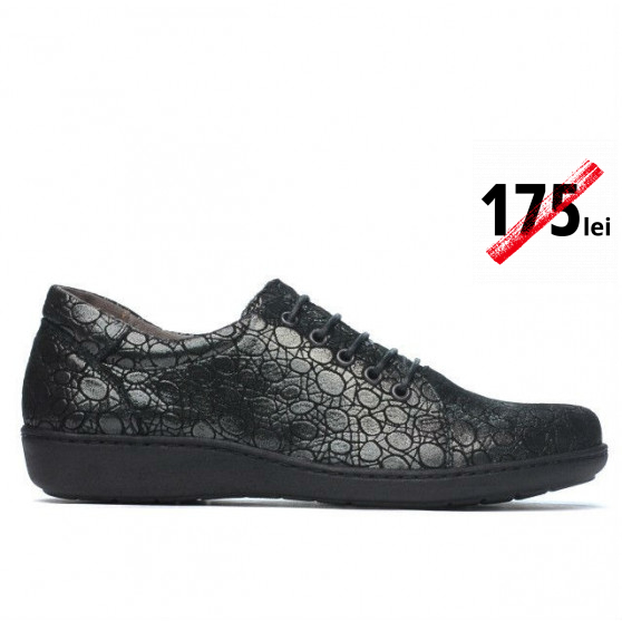 Pantofi casual dama 698 negru sidef