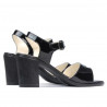 Women sandals 5042 patent black+bordo