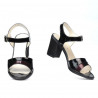 Women sandals 5042 patent black+bordo