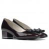 Women stylish, elegant shoes 1270 patent bordo satin