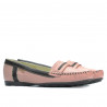 Women loafers, moccasins 619 pink+cafe