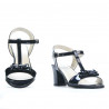 Women sandals 1257 patent indigo pearl