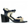 Women sandals 5042 patent indigo+beige