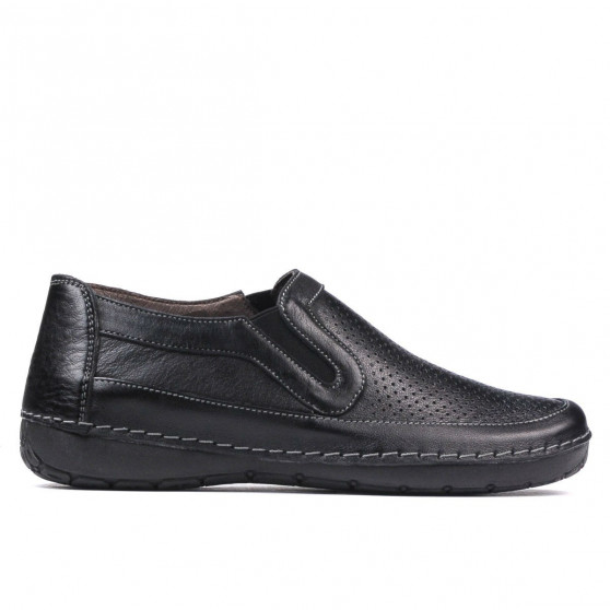 Women loafers, moccasins (large size) 6000m black