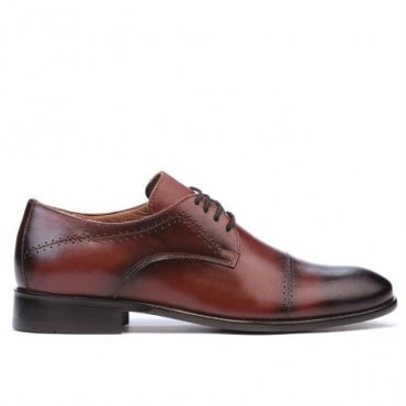 Men stylish, elegant shoes ( large size) 822m a cognac