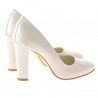 Women stylish, elegant shoes 1214 patent ivory