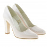 Women stylish, elegant shoes 1214 patent ivory