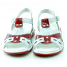 Small children sandals 10c patent red+white