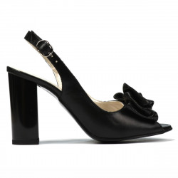 Women sandals 1256 black satinat