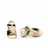 Small children sandals 40c patent black+ivory
