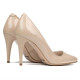 Women stylish, elegant shoes 1246 patent beige pearl