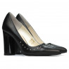 Women stylish, elegant shoes 1275 black satinat